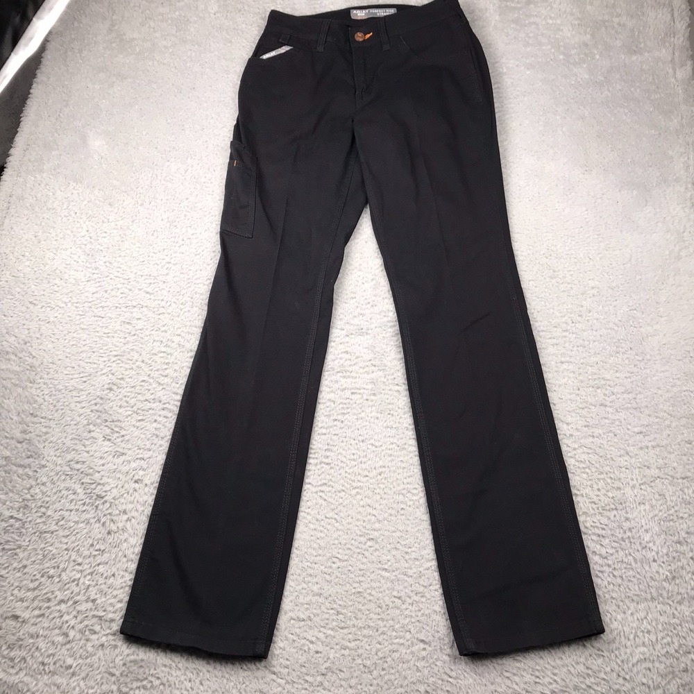 Ariat Rebar DuraStretch Pants Womens 26L (29x34) Black Perfect Rise Straight